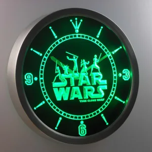 Star Wars The Clone Wars Silhouettes LED Neon Wall Clock