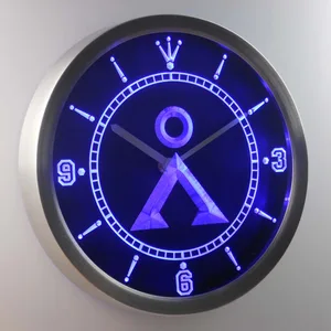 Stargate Earth Glyph LED Neon Wall Clock