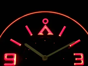 Stargate Earth Glyph Modern LED Neon Wall Clock