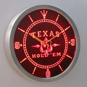 Texas Hold'em LED Neon Wall Clock