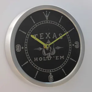 Texas Hold'em LED Neon Wall Clock