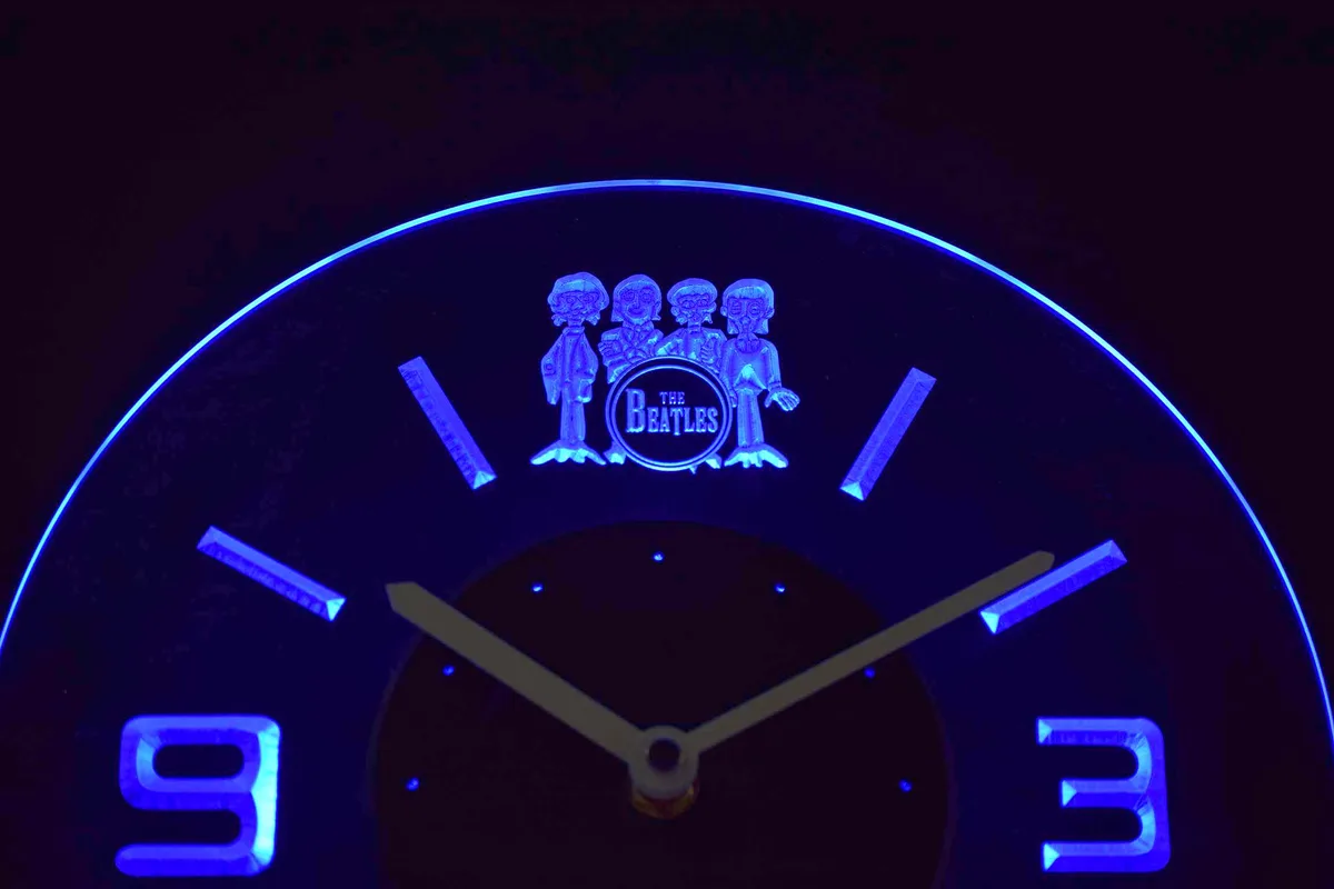 The Beatles Drum Modern LED Neon Wall Clock