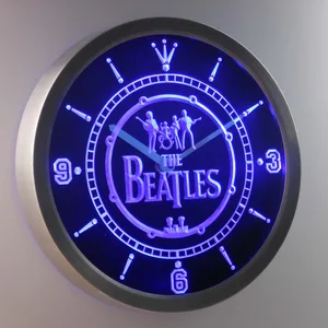 The Beatles   Logo in Bass Drum LED Neon Wall Clock