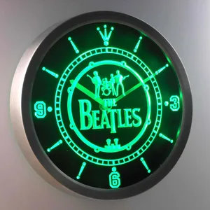 The Beatles   Logo in Bass Drum LED Neon Wall Clock