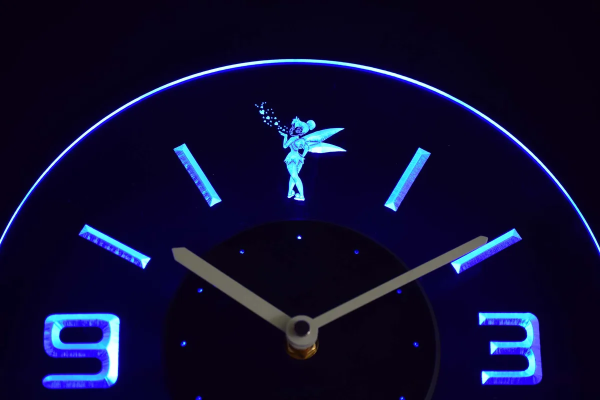 Tinkerbell Modern LED Neon Wall Clock