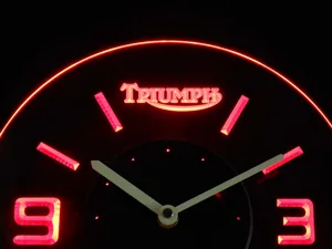 Triumph Old Logo Modern LED Neon Wall Clock