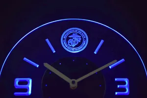 US Marine Corps Modern LED Neon Wall Clock