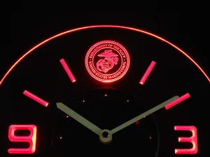 US Marine Corps Modern LED Neon Wall Clock