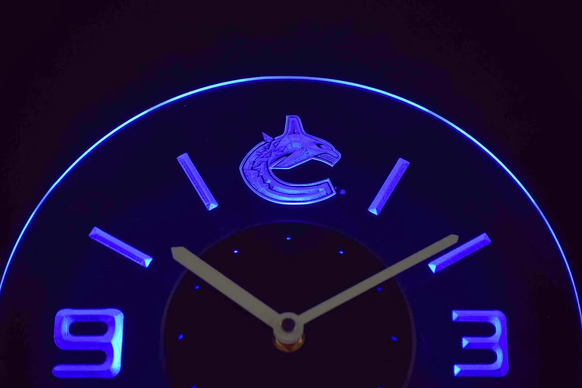 Vancouver Canucks Modern LED Neon Wall Clock
