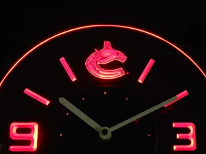 Vancouver Canucks Modern LED Neon Wall Clock