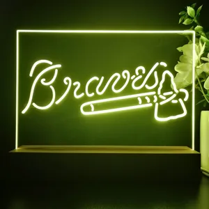 Atlanta Braves Logo 1 LED Desk Light