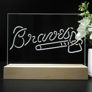 Atlanta Braves Logo 1 LED Desk Light