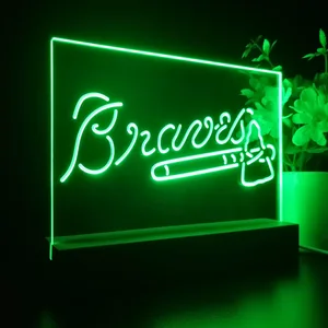 Atlanta Braves Logo 1 LED Desk Light
