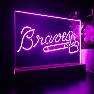 Atlanta Braves Logo 1 LED Desk Light