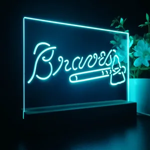Atlanta Braves Logo 1 LED Desk Light