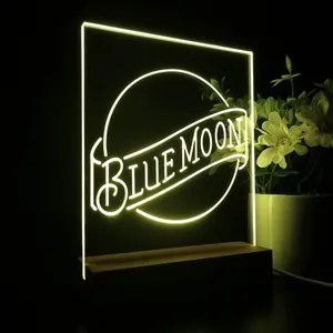 Blue Moon Beer Logo 2 LED Desk Light