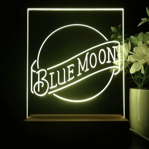 Blue Moon Beer Logo 2 LED Desk Light