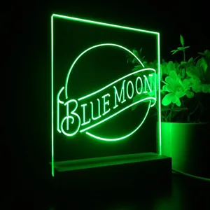 Blue Moon Beer Logo 2 LED Desk Light