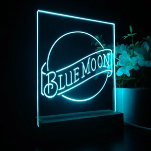 Blue Moon Beer Logo 2 LED Desk Light
