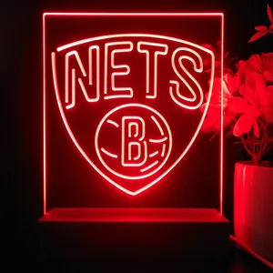 Brooklyn Nets Logo LED Desk Light
