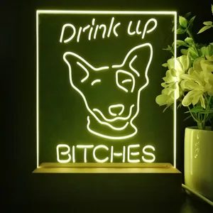 Bud Light Drink Up Dog LED Desk Light