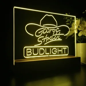 Bud Light George Strait Hat LED Desk Light
