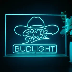 Bud Light George Strait Hat LED Desk Light
