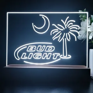 Bud Light Palm Tree with Moon LED Desk Light