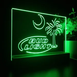 Bud Light Palm Tree with Moon LED Desk Light