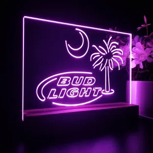 Bud Light Palm Tree with Moon LED Desk Light
