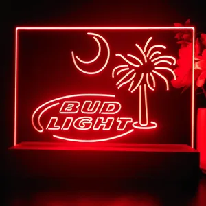 Bud Light Palm Tree with Moon LED Desk Light