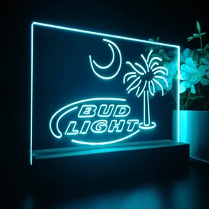 Bud Light Palm Tree with Moon LED Desk Light