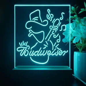 Budweiser Cowboy Guitar LED Desk Light