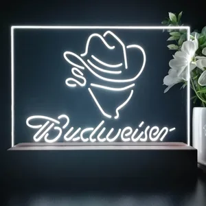 Budweiser Cowboy Head LED Desk Light