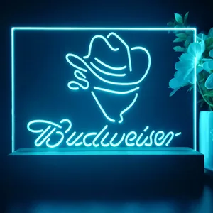 Budweiser Cowboy Head LED Desk Light