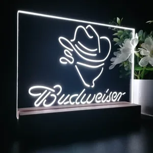 Budweiser Cowboy Head LED Desk Light