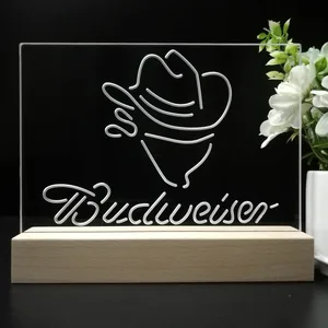 Budweiser Cowboy Head LED Desk Light