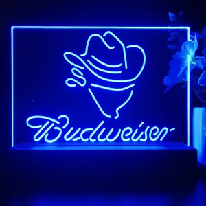 Budweiser Cowboy Head LED Desk Light