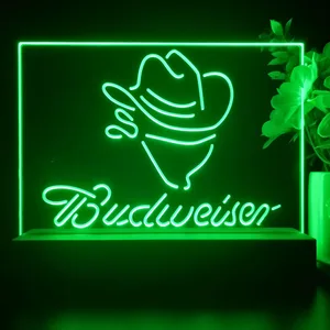 Budweiser Cowboy Head LED Desk Light