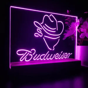Budweiser Cowboy Head LED Desk Light