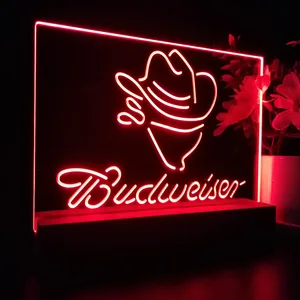 Budweiser Cowboy Head LED Desk Light