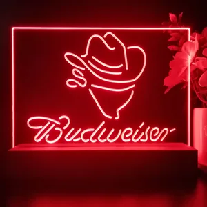 Budweiser Cowboy Head LED Desk Light