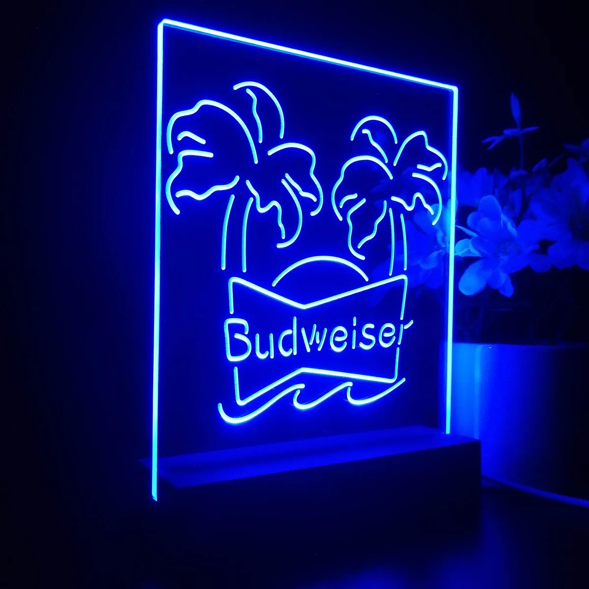 Budweiser Palm Trees LED Desk Light