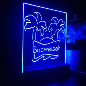 Budweiser Palm Trees LED Desk Light