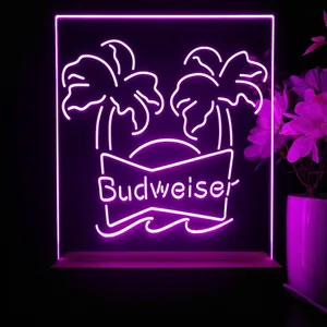 Budweiser Palm Trees LED Desk Light
