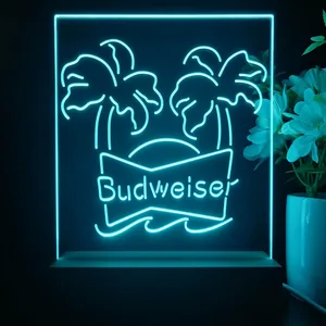 Budweiser Palm Trees LED Desk Light