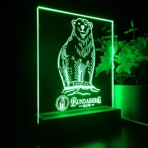 Bundaberg Rum Bear Logo LED Desk Light