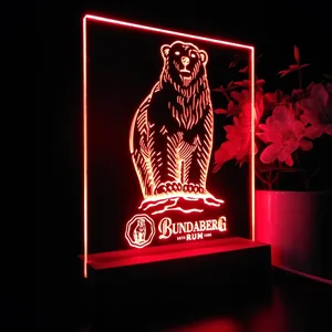 Bundaberg Rum Bear Logo LED Desk Light