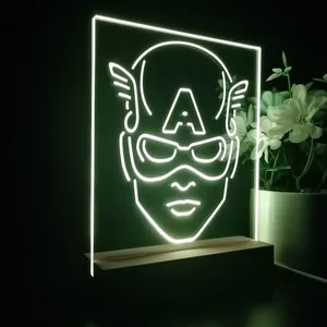 Captain America Face LED Desk Light