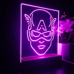 Captain America Face LED Desk Light